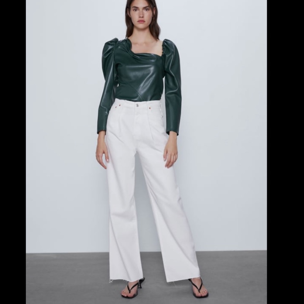 Zara White Flare & Wide Leg Jeans